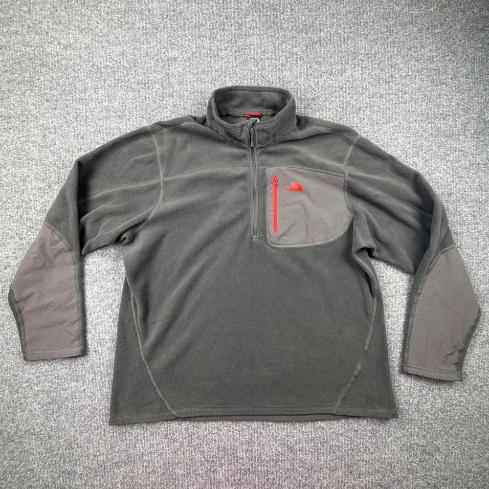 The North Face Mens Polartec Classic 1/4 Zip Fleece‎ Pullover Gray XL